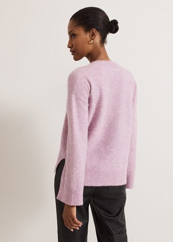 Phase Eight Olivia V Neck Alpaca Knitwear Pink Australia | LM6198572